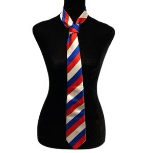 USA 100% Silk Patriotic Tie Red White & Blue 🇺🇸